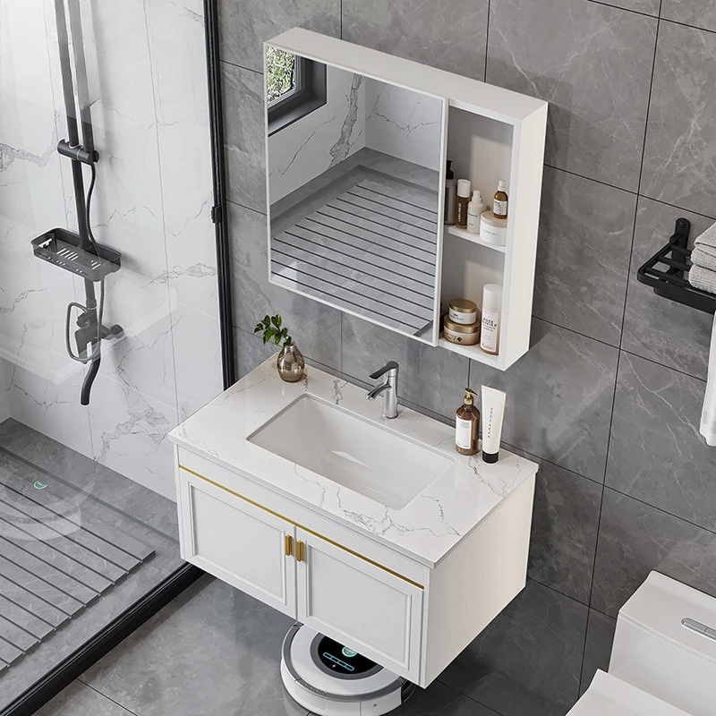 Gabinetes De baño De estilo crema, gabinetes De baño De Villa avanzados De aluminio espacial, muebles para el hogar para interiores, Gabinete De Baño Lsysg