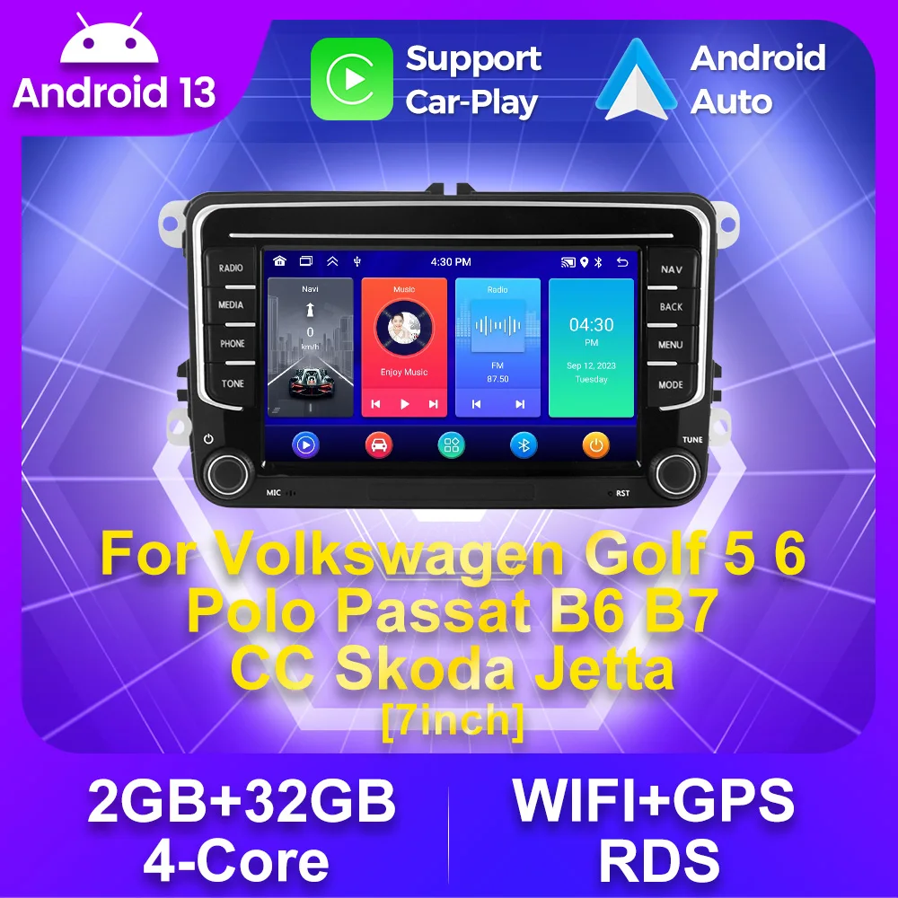 

Carplay Wifi 2Din Car Radio Android Multimedia for Volkswagen Golf 5 6 Polo Passat B6 B7 CC Skoda Jetta Universal GPS Navigation