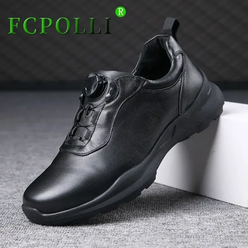 Hot Sale Golf Shoes for Men Plus Velvet Gym Shoe Men Leather Golf Training Men Quick Lacing Walking Shoes Mens