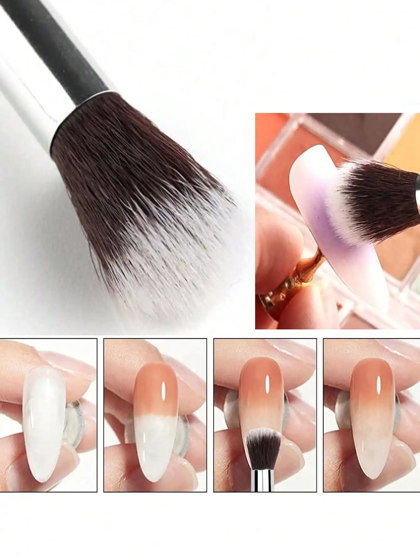 2Pcs Professional Details & Ombre Nail Brush Gradient Smudge Painting Pen TOOLS 17.5cm UV Gel Polish DIY for Manicures & Salons*