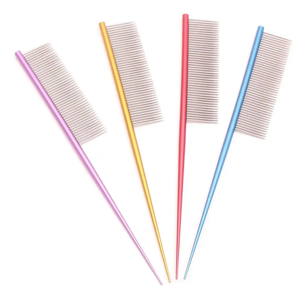 Practical Stainless Steel Pet Flea Comb Non-rust Dense Tooth Dogs Cleaning Brush Comb Colorful Pet Hair Comb Grooming