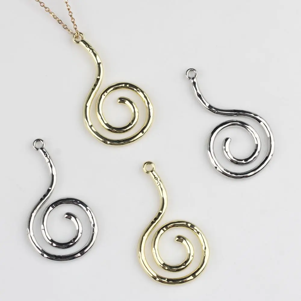10pcs/lot 17*32MM Zinc Alloy Vortex Curving Line Pendant Charms DIY Necklace Bracelet Earrings Accessories