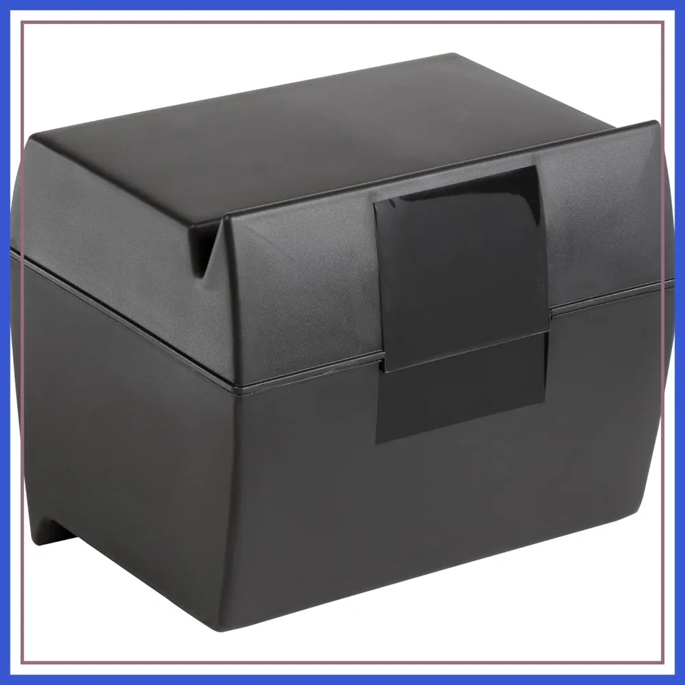 

Plastic Index Card Box, 5x8 Inches, 500 Card Capacity, Black