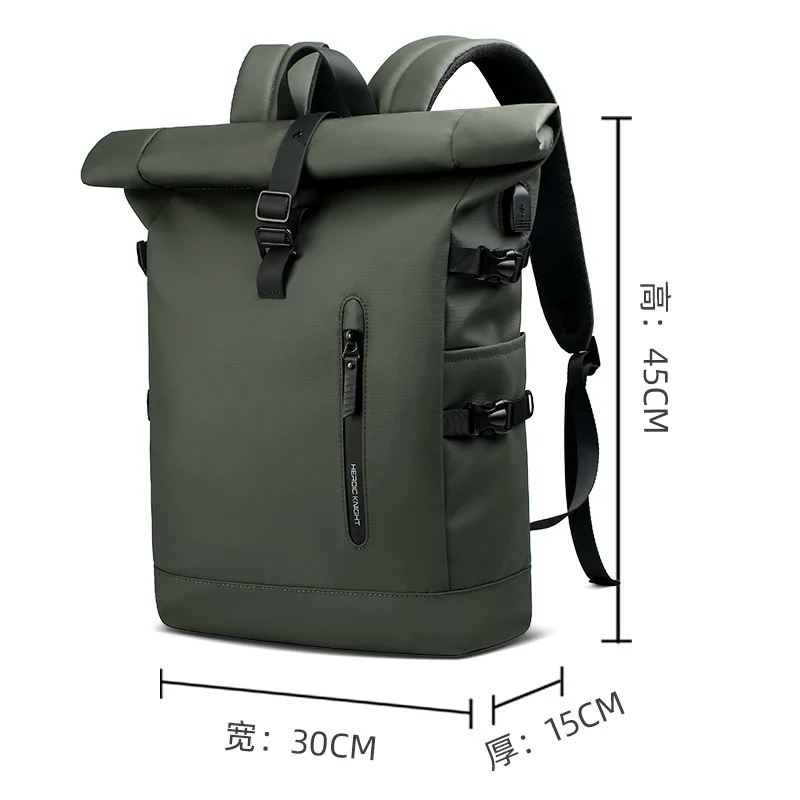 Imagem -03 - Unisex Impermeável Rolo Top Mochila Expansível Bolsa de Computador Grande Capacidade Bolsas de Estudante Ajustável Moda Lazer