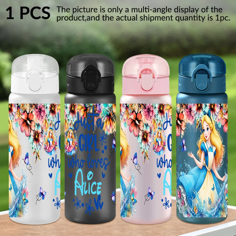 

1Pc Disney Alice Sunflower Pattern 26oz Plastic Water Bottle Outdoor Sports Water Cup Birthday/Homecoming Gift
