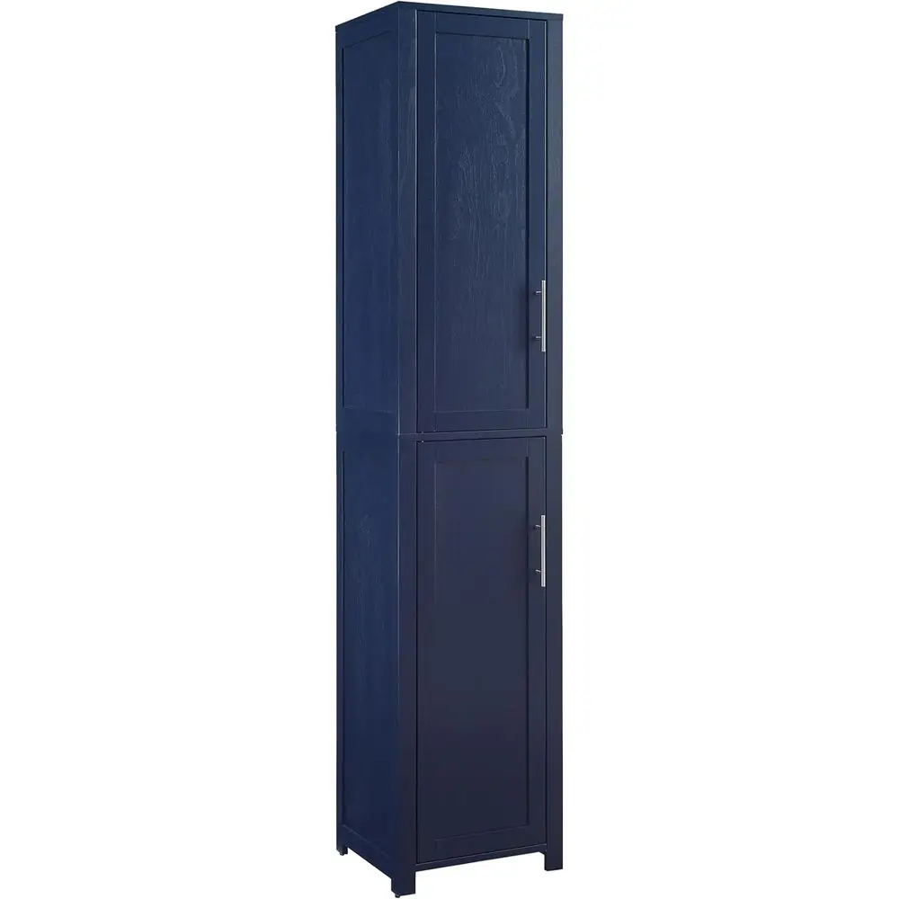 Laundry and Bathroom Linen Storage Cabinet with Shelves, Navy Blue