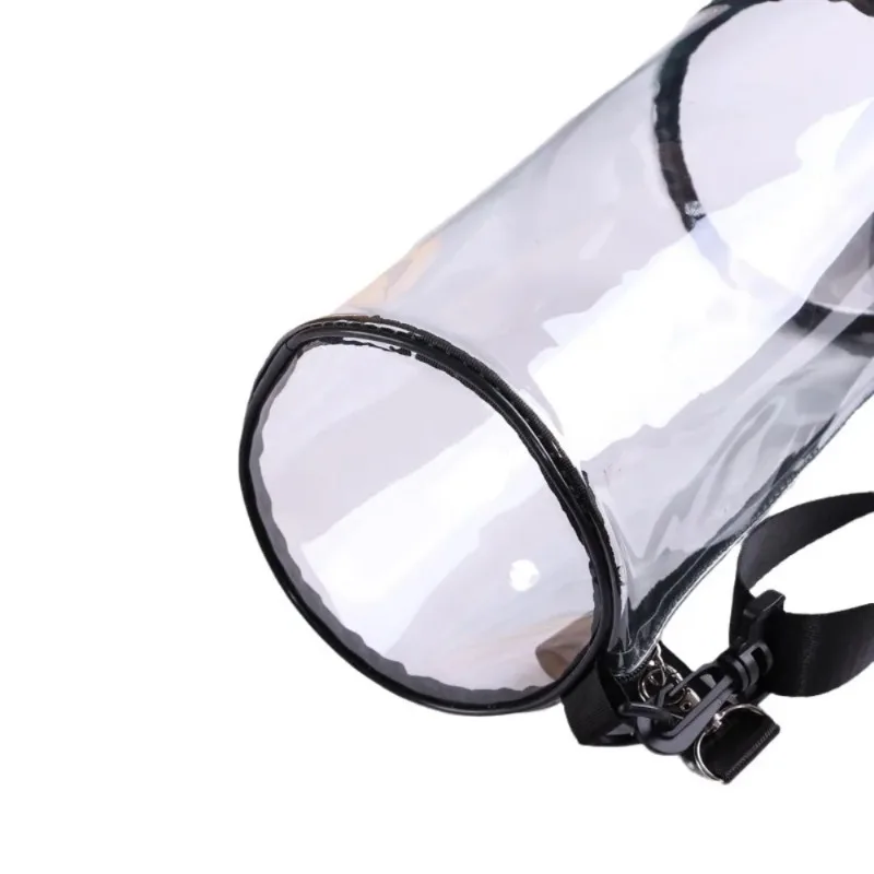 PVC-Zylinder-Geleetasche, transparente Einzel-Schulter-Aufbewahrungstasche, wasserdichte Reise-Waschhandtasche für Damen – Detail 5