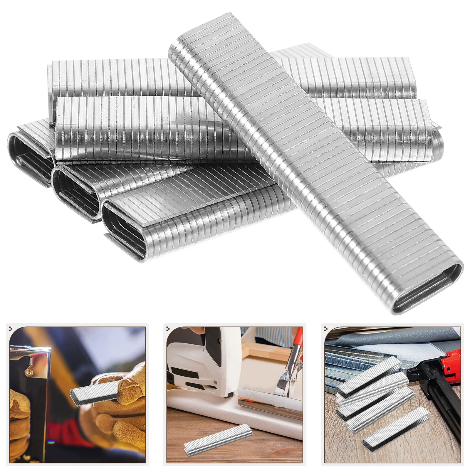 

1000Pcs U-Shaped Pneumatic Narrow Crown Staples Metal Staples for Woodworking Heavy Duty Stapling Electric Stapler