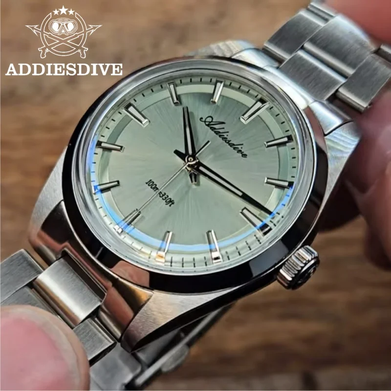 Addiesdive Heren Luxe Horloge 10Bar Waterdicht BGW9 Super Lichtgevend 316L Roestvrij Staal Reloj Hombre VH31 Quartz Jurk Horloges