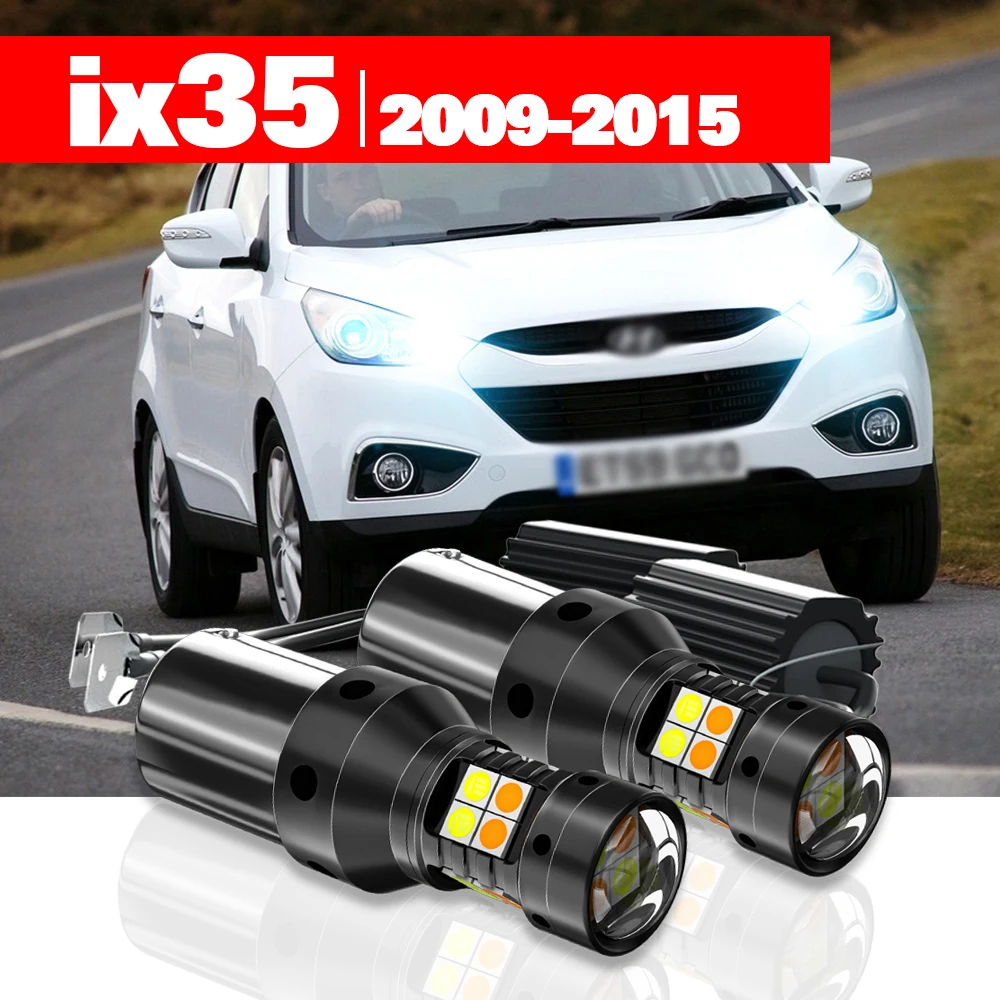 For Hyundai IX35 2009-2015 2pcs LED Dual Mode Turn Signal+Daytime Running Light DRL 2010 2011 2012 2013 2014 Accessories