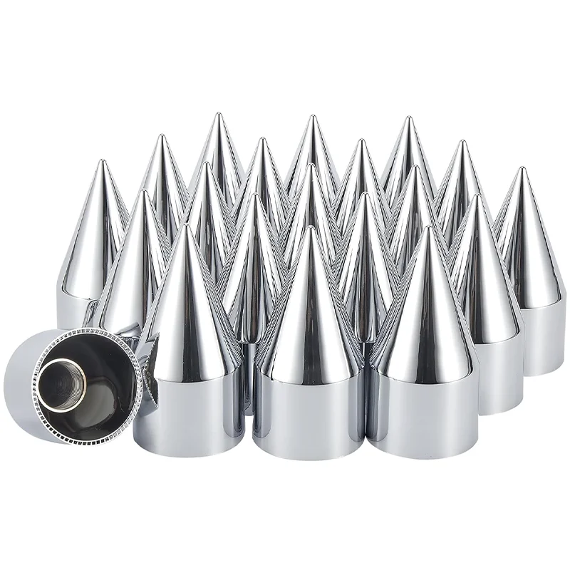 33 مم × 4 1/4 بوصة أغطية صواميل العروة المطلية بالكروم، أغطية بلاستيكية من الكروم ABS برغي مدبب على غطاء صامولة العروة لشبه الشاحنات #1