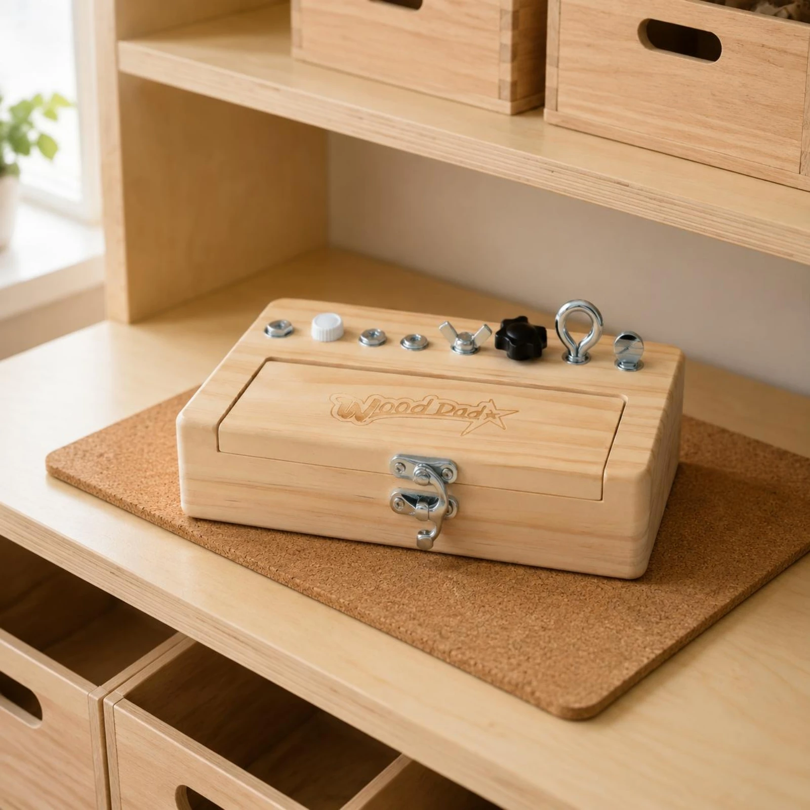 Wooden Educational Screw-and-Lock Toy Fine Manual Dexterity Skills Educational Tool Box Board Wooden Tool Learning Toy Sensory