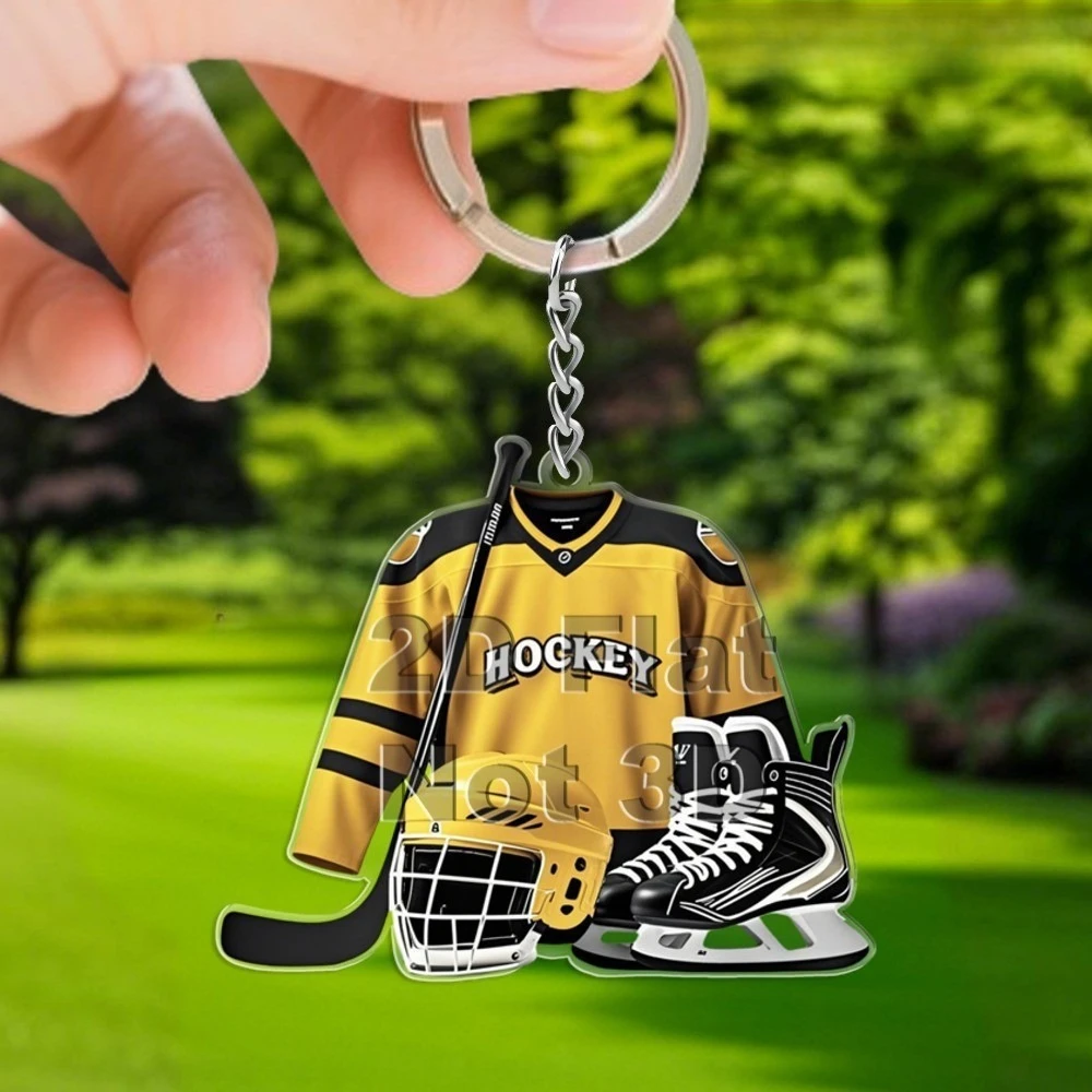 Acrylic Football Helmet Keychain Cute Sports Key Ring Mini Key Holder Accessory