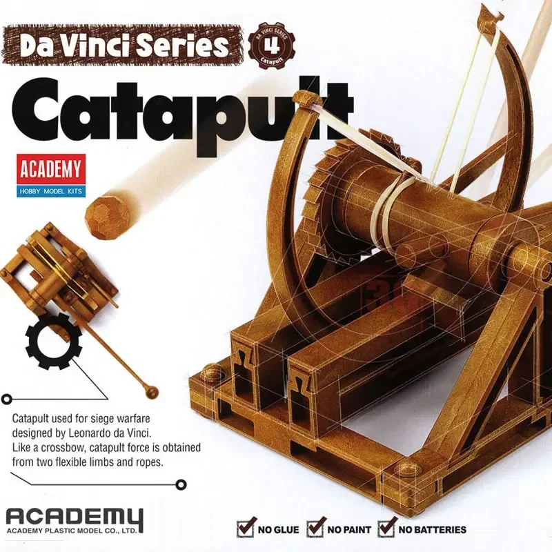 

Модель Академии Da Vinci Science Series 18137, древняя катапульта, которую можно переместить, без комплекта масштабной модели для сборки клея
