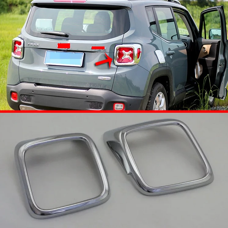 ABS Chrome Tail Light lamp Cover Trim For JEEP Renegade 2015 2016 2017 Car Accessories Stickers