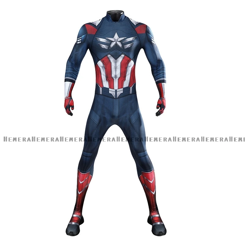 Superhero Captain 4 Cosplay Sam Costume Falcon Wilson Movie New World Captain 2025 US Costume Suit Men Christmas Party Bodysuit