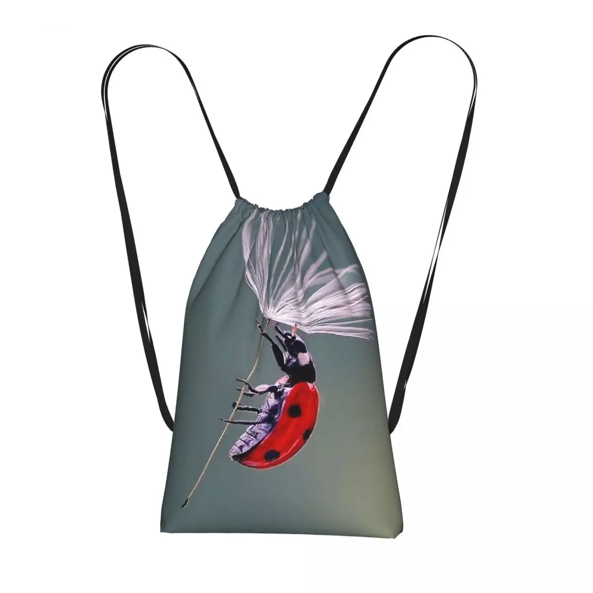 Cute Ladybug With Dandelion Design Backpacks Multi-function Drawstring Bags Shoes Bag Book Bags for Travel Students