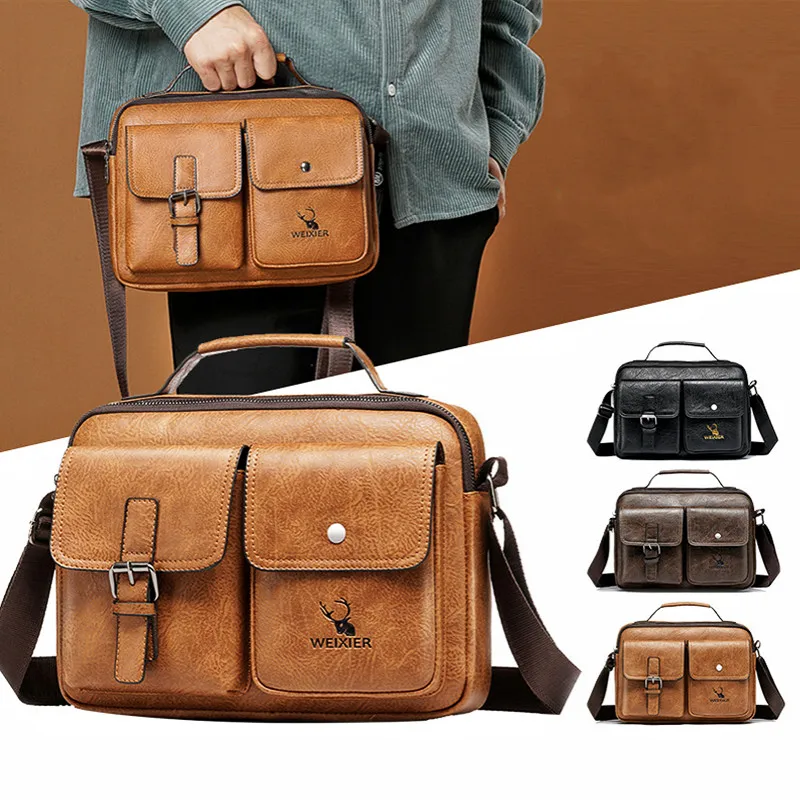 Men\'s Bags Genuine Leather Handbags Shoulder Messenger Bags Casual Briefcases Leather Laptop Bags Men\'s Business Travel Bag