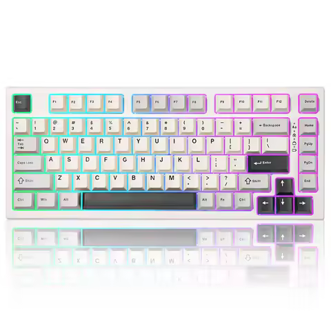 YUNZII RT80 White 8K Wireless Rapid Trigger Mechanical Gaming Keyboard, Hot-Swap Hall Effect 75% Custom Actuation Magnetic Keeb