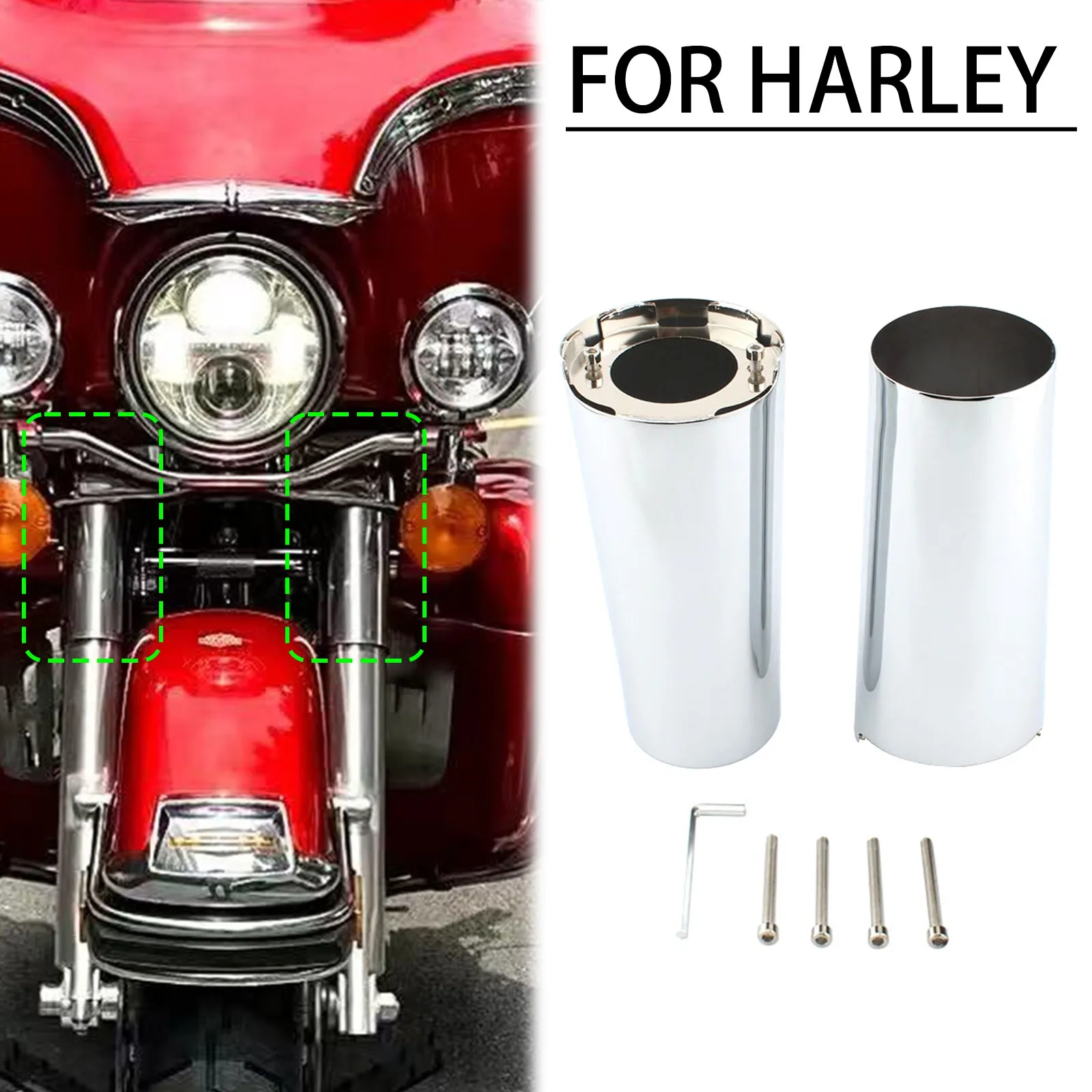 Front Fork Boot Slider Cover For Harley-Davidson Touring Street Glide Road King Fat Boy 2014-2024 view 4