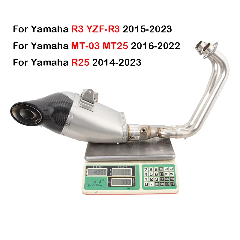 

For Yamaha R3 R25 YZF-R3 MT-03 MT25 2014-2023 Years Motorcycle Full Exhaust System Front Link Pipe Muffler Silencer Slip On Tube