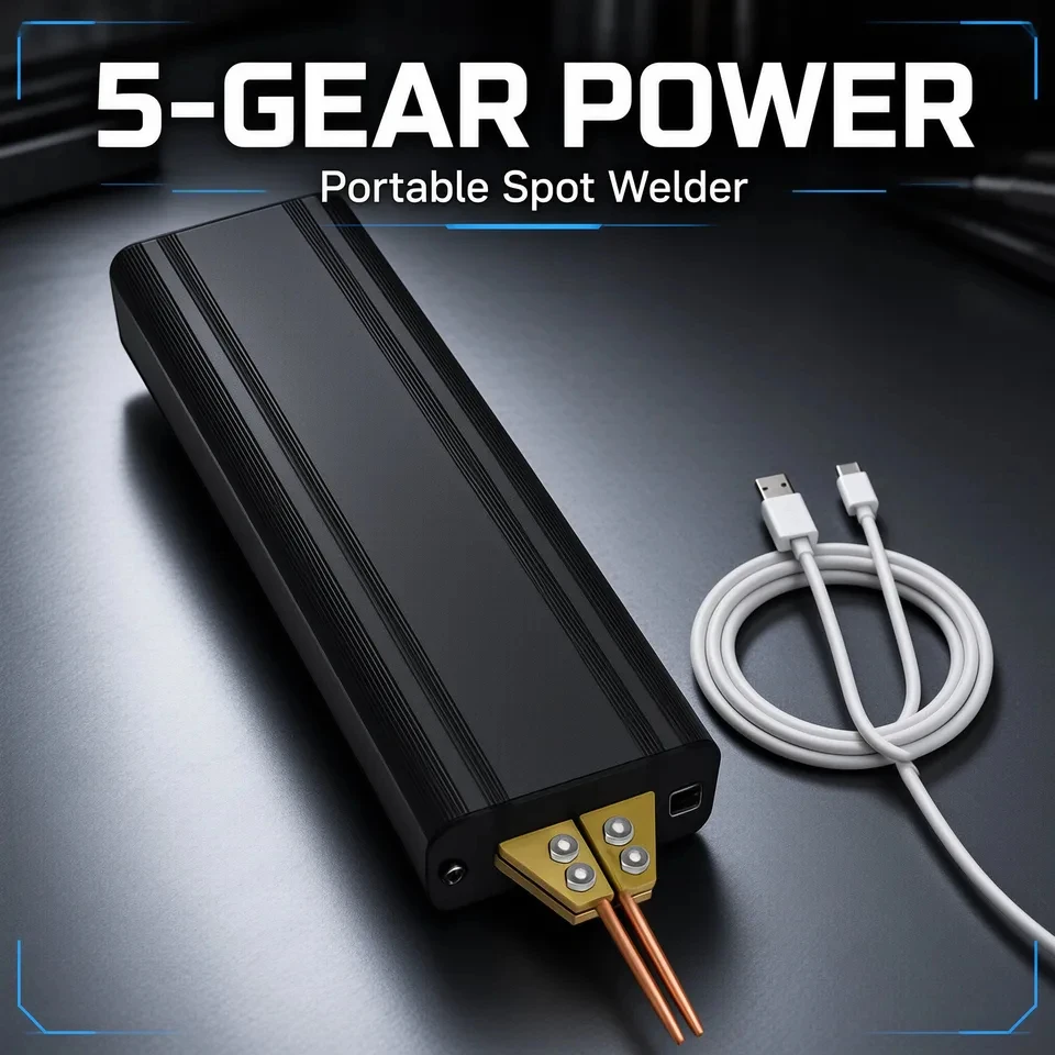 Portable Handheld Spot Welding Machine for 18650 Lithium Battery Nickel Sheet Strip Aluminum Welding Head Battery Operated