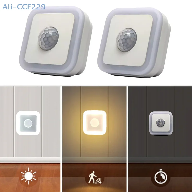 Motion Sensor Night Light LED Human Body Induction Light Wireless Detector Automatic Light On / Off For Home Bedside Lighting