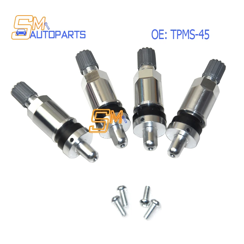 4PCS New TPMS-45 TPMS Replacement Tire Pressure Sensor Valve Stem Caps Kit Metal for AUTEL