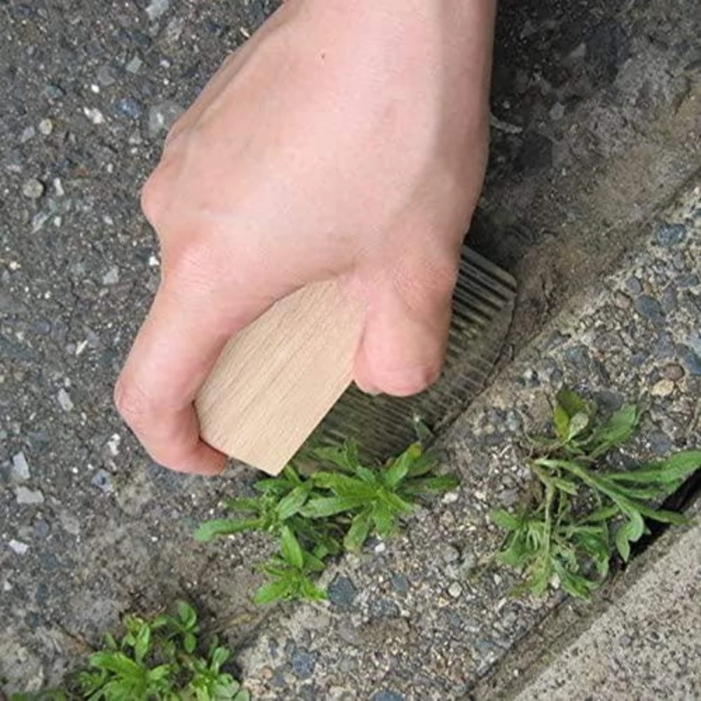 أداة إزالة الأعشاب الضارة، شفرة يابانية من الفولاذ المقاوم للصدأ مقاس 3.25 بوصة، مقبض خشبي 3.25 بوصة، مقبض من الفولاذ المقاوم للصدأ/الخشب