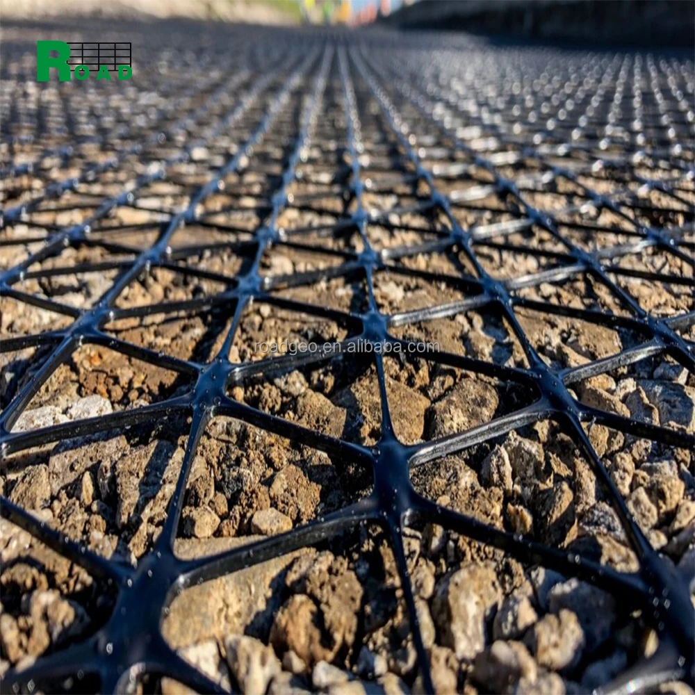 Price of small samples --PP Traxial Geogrid Ground Stabilization Geogrid Gravel Driveway Geomalla Road Construction view 5
