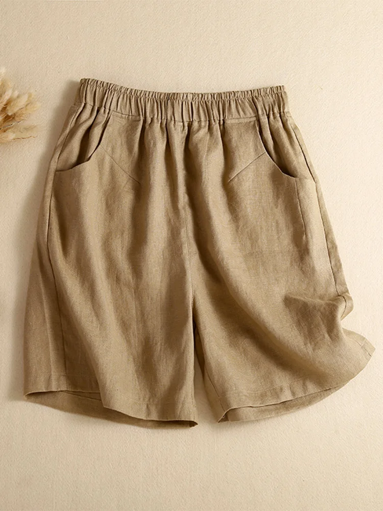 Cintura alta calças de perna larga feminina casual algodão linho orts calças alongadas retro sle coleção verão