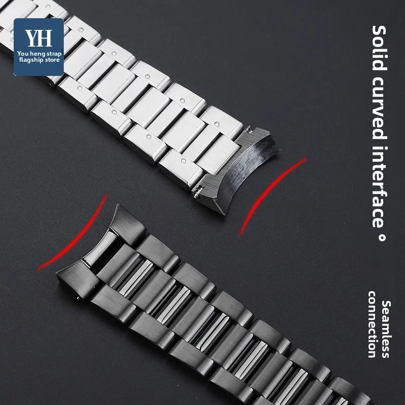 Soild Stainless Steel Men WatchBand For BLANCPAIN Fifty Fathoms Series 5000 5054 5015 316L Arc mouth Metal Watch strap wristband