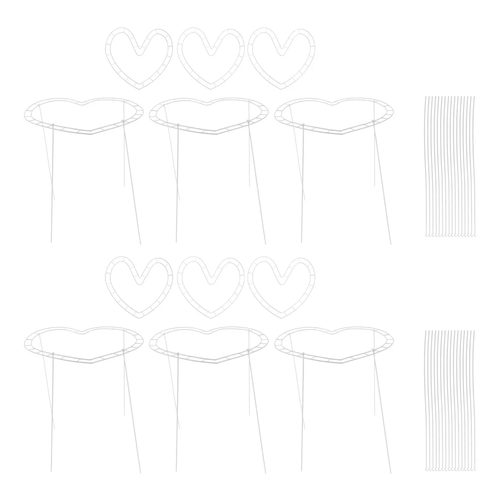 

6Sets Heart Shape Plastic Flower Wreath Frame DIY Bouquet Making Supply Wedding Decoration Holiday Party Wreath Craft Supplies