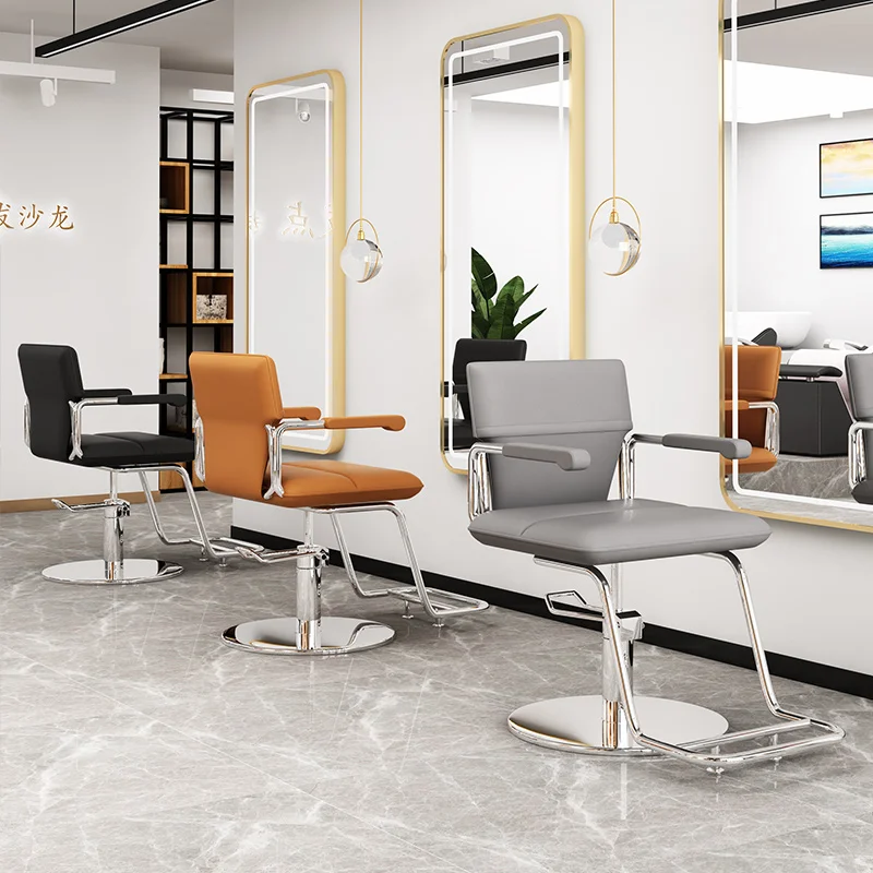 Barbershop Hair Salon Barber Chairs High-end Simple Perm Hair Dyeing Barber Chairs Ergonomic Salon Furniture Silla Barberia FYBC