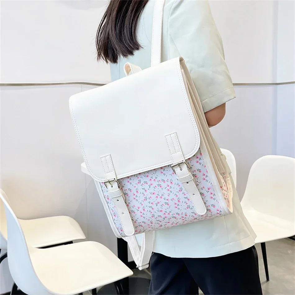 Zaino da donna a 3 strati Bagpack con motivo floreale di alta qualità per la scuola adolescenti ragazze Designer BookBag da viaggio Fashion Mochila