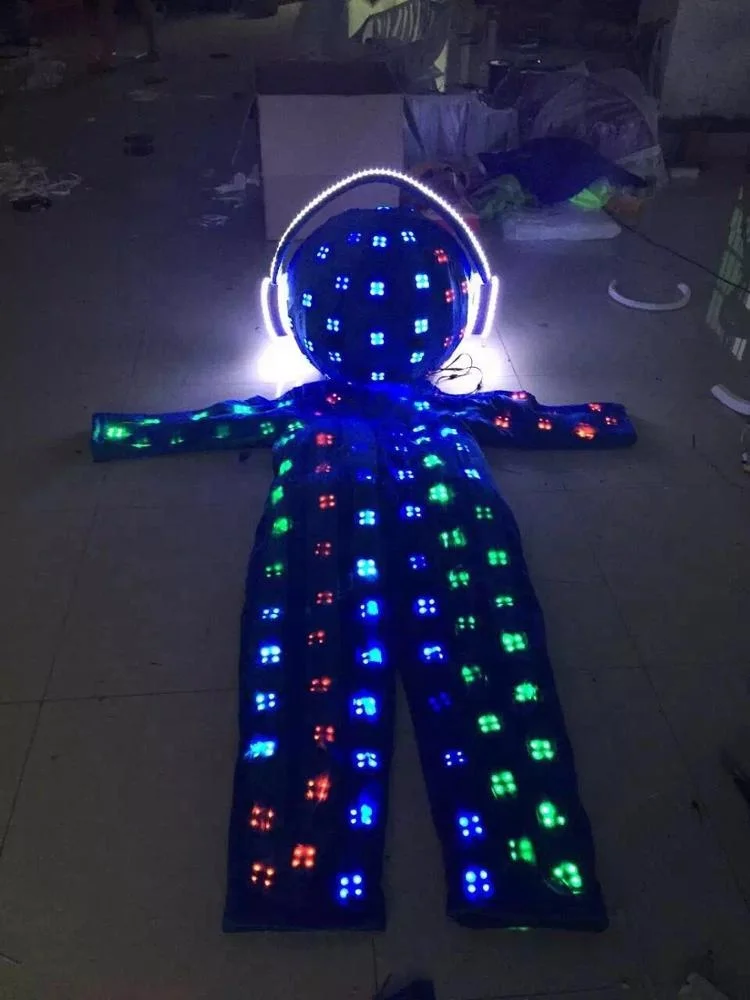 LED Suit DJ Costume LED Lights Luminous Stage Dance Performance Dress for Nightclub