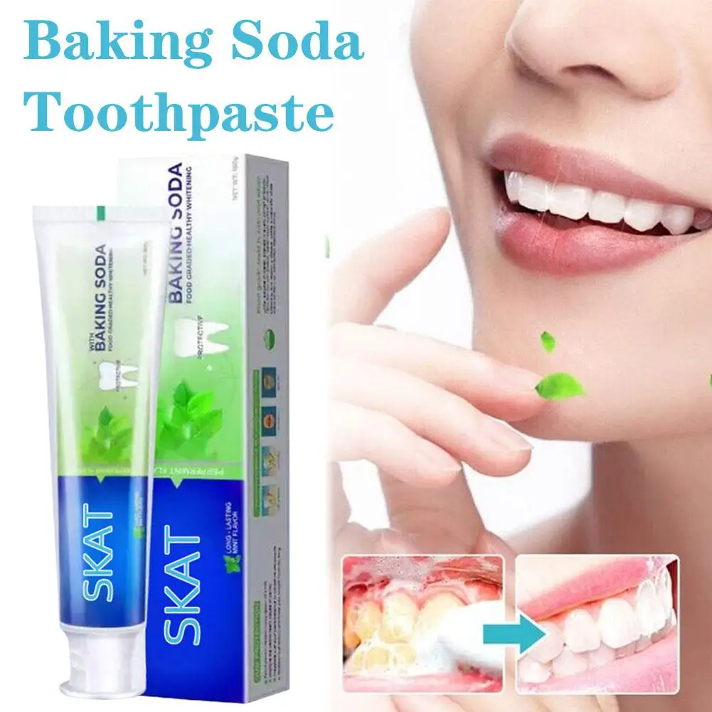 

Baking Soda Toothpaste Food-Grade Double Whitening Toothpaste Natural Fruit Flavor Whitening Removal Ingredient Stain X5Y4