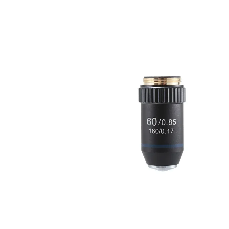 Objectif de microscope biologique, objectif achromatique noir 195, objectif 100X à haute puissance pour huile, interface filetée 20,2 mm