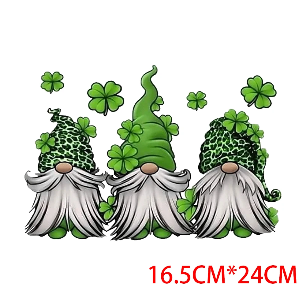 St. Patrick's Day Thermo Stickers for Clothing Green Heat Transfer Ireland National Day Iron on Parches Termoadhesivos Para Ropa