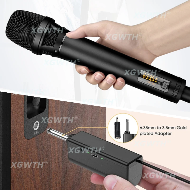 Microfone sem fio uhf dinâmico handheld karaoke mic sistema skm9000 skm5200 recarregável para dj áudio estúdio alto-falante amplificador