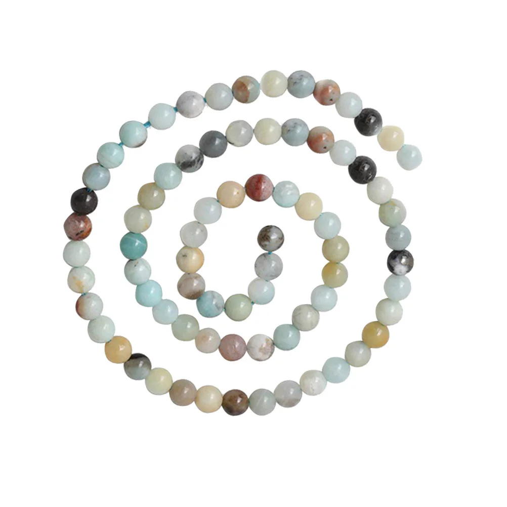 

60Pcs Natural Stone Beads 6mm Round Loose Beads Jewelry DIY Bracelet Accessories Natural Dull Polish Gemstone for Art Craft