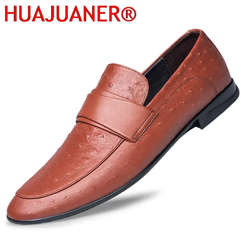 

Fashion New Genuine Leather Casual Loafers Men Comfortable Men Shoes Man Cow Leather Wedding Business Slip-On Dressing Shoes Men