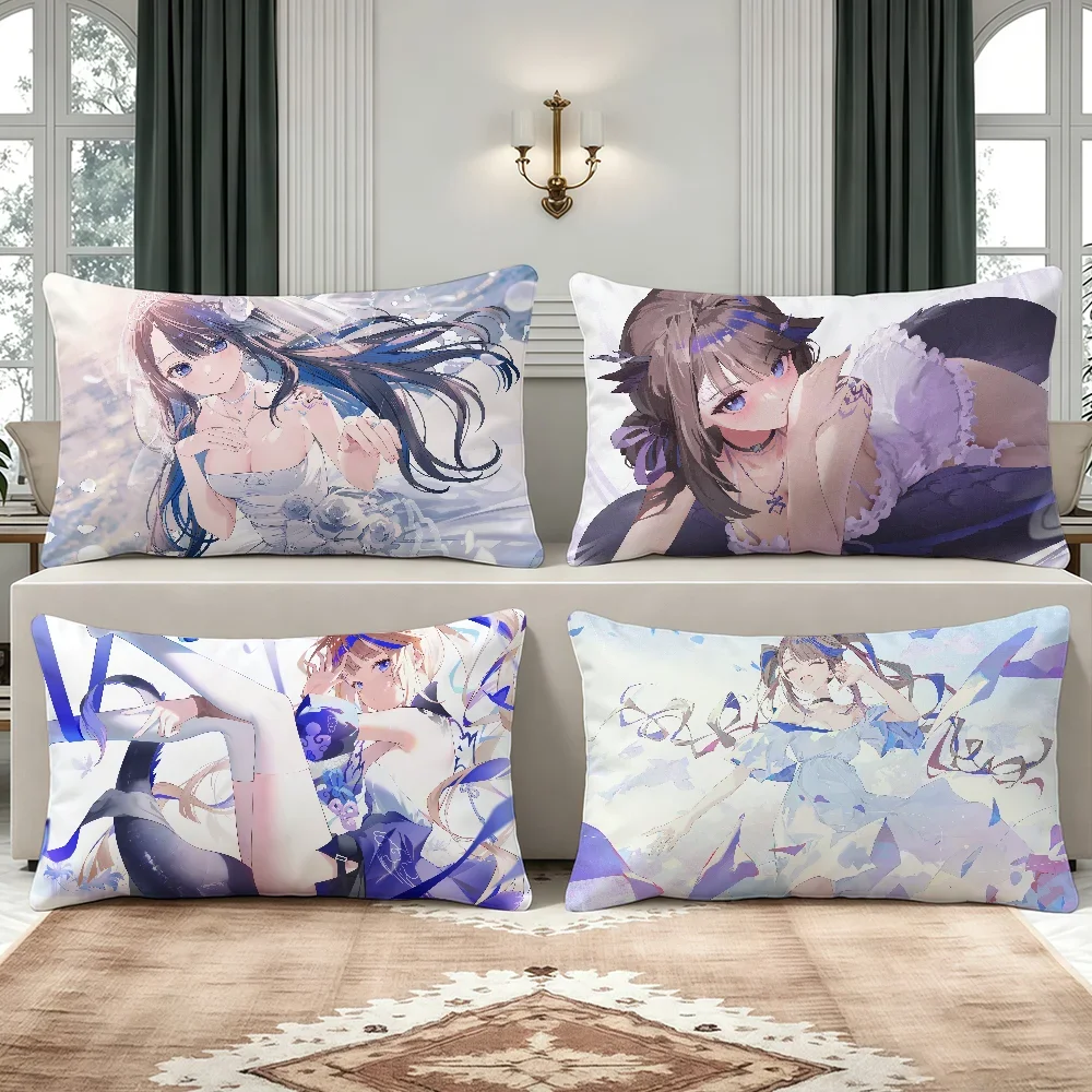 VTuber A-Airi Kanna cushion cover Breathable Washable Decor Shell Pillowcase Zipper Sofa Office Lumbar Decoration