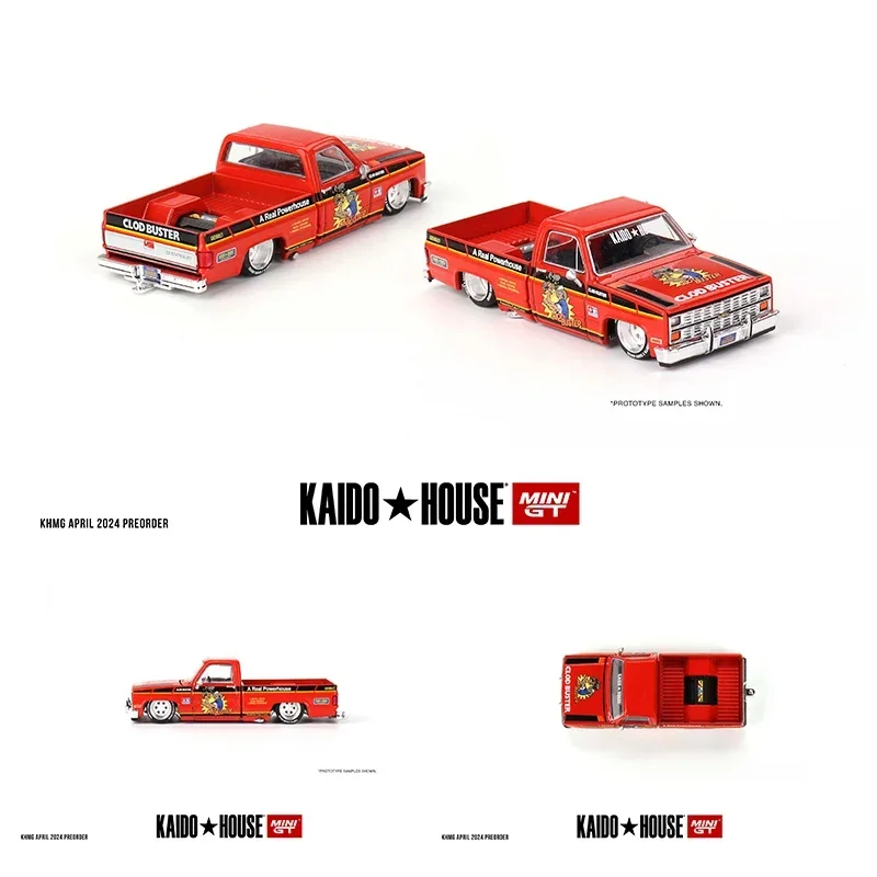 MINIGT KHMG130 1:64 Silverado Clod Buster Openable Hood Diecast Diorama Car Model Kaido House