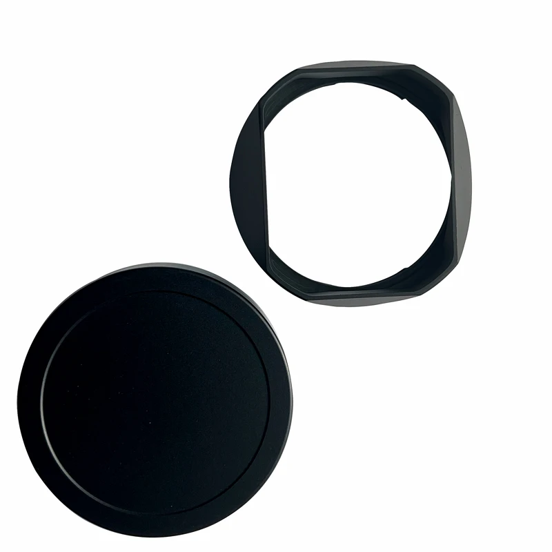 Design for Fujifilm GFX100RF Bayonet Metal Square Lens Hood Comes with Free Metal Cap Black, Silver
