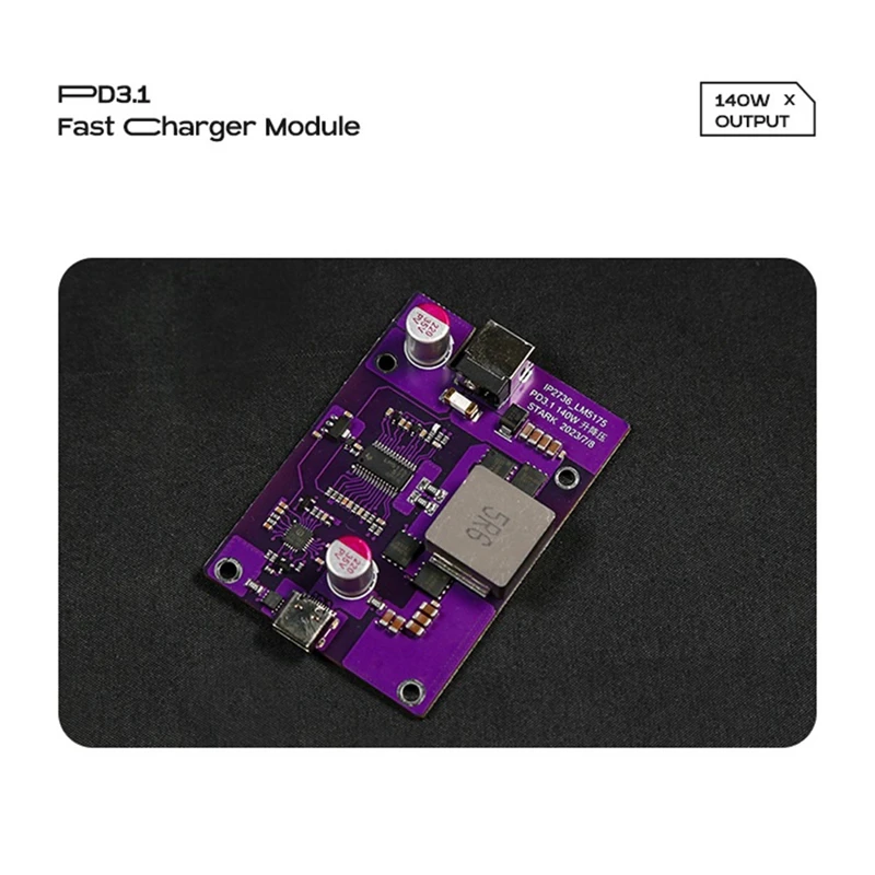 Pengisi daya Desktop 140W, pengisi daya Cepat 12-32v Buck-Boost Module ke PD3.1 modul konversi tipe-c Output daya tinggi