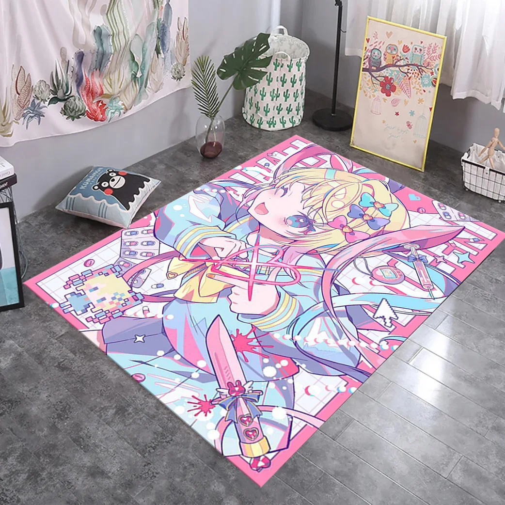 

Sweet Cute Cartoon N-Needy Girl Floor Mat Non-Slip For Laundry Room Mat Laundry Balcony Child Living Room Household Carpets
