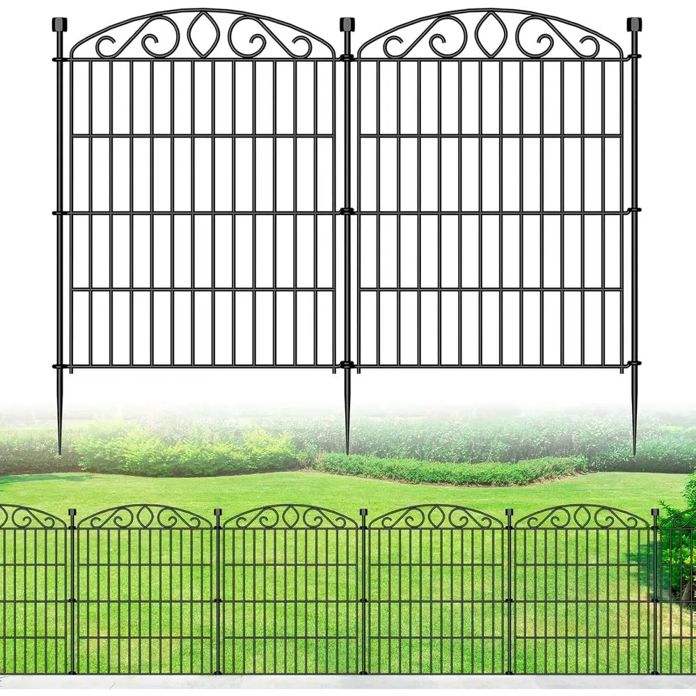 

Декоративный 6-панельный садовый забор - 30 дюймов (В) x 11,8 футов (Д), высокий барьер для защиты от домашних животных и диких животных, устойчивые к ржавчине металлические панели для использования на открытом воздухе