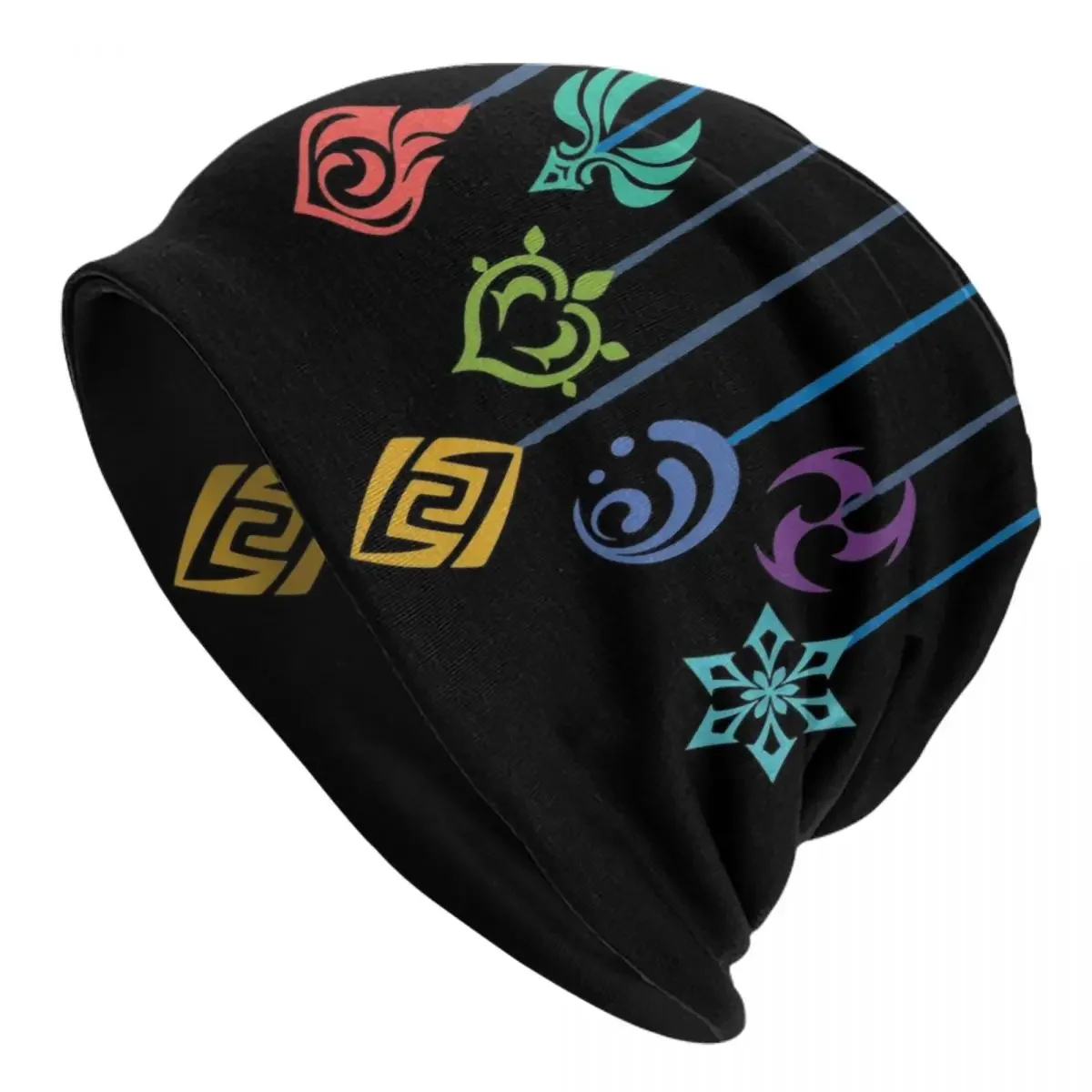 Genshin Impact Elements Symbol Skullies Beanies Caps Hip Hop Winter Men Women Knitting Hat Adult Unisex Anime Game Bonnet Hats