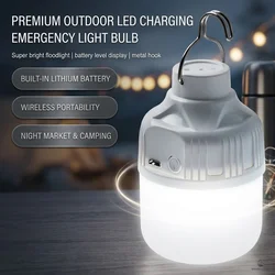 Outdoor USB Rechargeable LED Lamp Bulbs Super Bright Emergency Light with Hook Portable Camping Fishing Lantern Night Lights